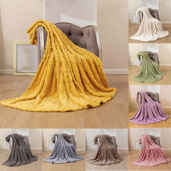 AUQ 2026 New Reversible Soft Blanket for All Season,Luxury Velvet,Warm and Cool,Sofa Bedding Blanket for Adult,Enjoy Sleeping Anywhere,39.37*47.24In