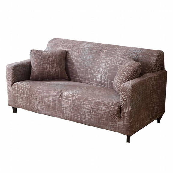 AUQ 2026 New Settee Covers Premium Elastic Polyester Sofa Covers Simple and Fashionable Sofa Seat Covers for Living Room Bedroom Brown