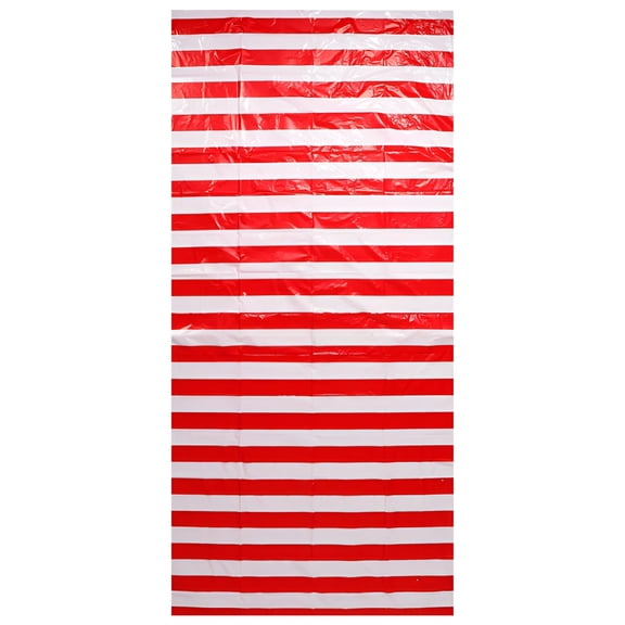 AUQ 2026 New Striped Circus Tablecloth Reusable Plastic Table Cover Carnival Theme Party Decoration Circus Theme Tablecloth Carnival Rectangle Table Cover