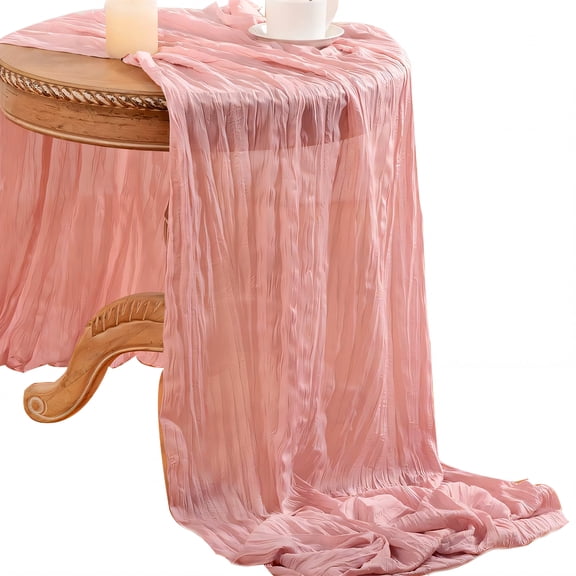 AUQ 2026 New Summer Table Runner Polyester Textile Summer Table Runner Breathable Knit Table Runners 72 Inches Long for Dining Table Party Holiday Home Decor Kitchen Pink