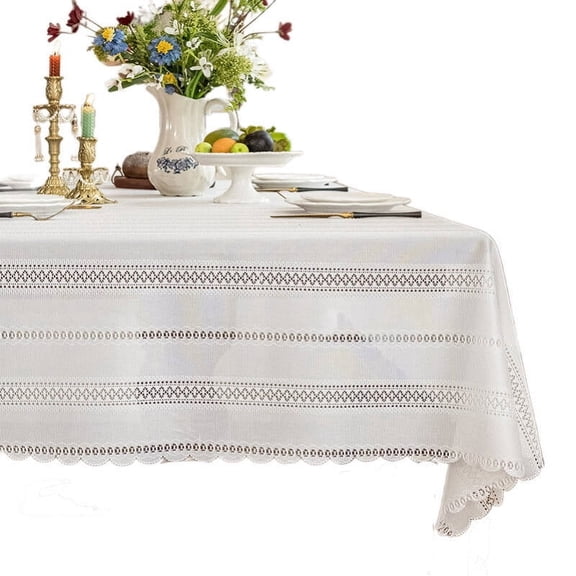 AUQ 2026 New Table Cloth Charming Lace Design Table Cover Soft and Elegant Tablecloth for Home and Parties Thousand Ears 55*70Inch
