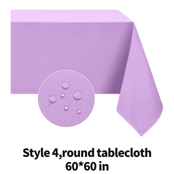 AUQ 2026 New Table Cloth Chic Protective Table Cloth Rectangle Table Non Slip Tablecloth for Gatherings for Dining Party Events Celebrations Purple 60*60Inch