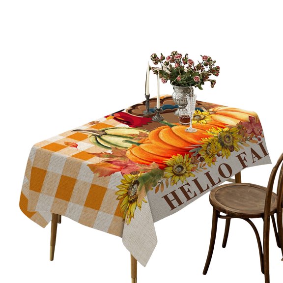AUQ 2026 New Table Cloth Digital Print Rectangle Tablecloth,Fade Resistant Tablecloth for Vibrant Holiday Celebrations,Style5,60*120Inch