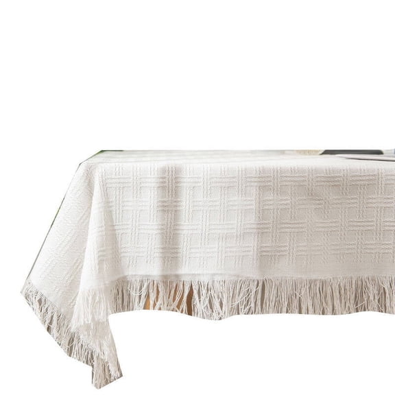 AUQ 2026 New Table Cloth Handcrafted Cotton Linen Rectangle Tablecloth Elegant Tablecloth for Dinner Parties for Dining Parties Events Coffee 70*70Inch