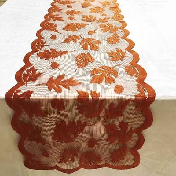 AUQ 2026 New Table Cloth Lace Runner Leaf Decor Restaurant Perfect Table Maple Parties Fall Dinner for Kitchen,Dining&Bar Table Runners