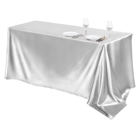 AUQ 2026 New Table Cloth Satin Solid Color Design Tablecloth High End Events Table Covers for Family Gathering Wedding Or Formal Dinner Party for Dining Table Party Event Banquet 145*220Cm Style1