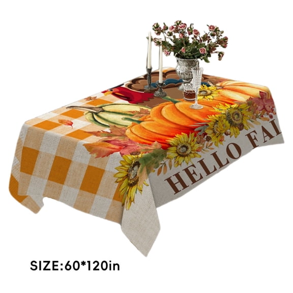 AUQ 2026 New Table Cloth Spring Canvas Fabric Tablecloths Rich Texture Soft to the Touch Table Cover Style11 153*214Cm for Kitchen Tables Dining Rooms Cafes Outdoor Events Family Gatherings