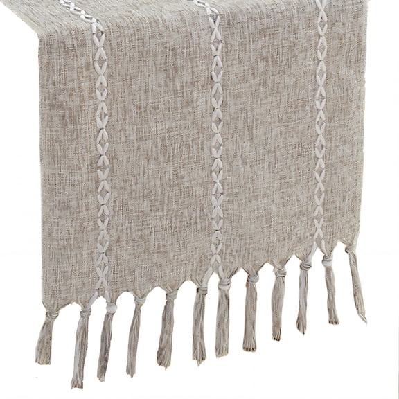 AUQ 2026 New Table Runner Distinct Texture Farmhouse Table Runner Fine Thread Fiber Summer Table Runner Off White 33*160Cm for Dining Tables Picnics Family Meals Casual Gatherings