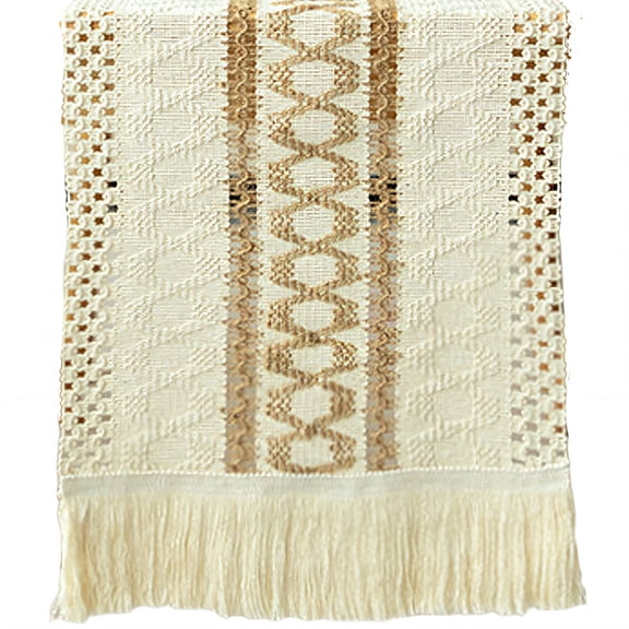 AUQ 2026 New Table Runner Smooth Maintenance Farmhouse Table Runner Cotton Weave Dining Room Table Decor Style3 for Dining Table Party Wedding Farmhouse Decor Holiday 30*160Cm