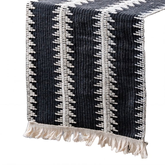 AUQ 2026 New Table Runner Textured Linen Cotton Farmhouse Table Runner Sharp Edge Line Dining Room Table Decor Style1 for Dining Coffee Side 30*160Cm