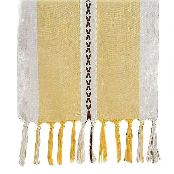 AUQ 2026 New Table Runner,Well Defined Texture Table Runners,Flexible Fiber Textile Farmhouse Table Runner,For Dining,Party,Wedding,Home Decor,Farmhouse,Yellow,33*305Cm