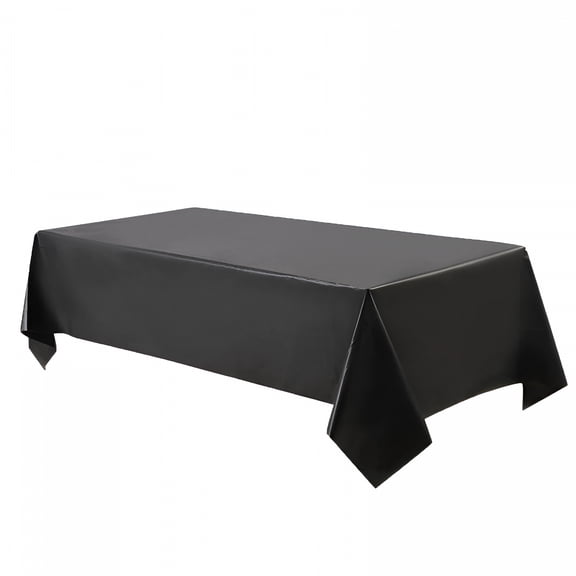 AUQ 2026 New Tablecloth 8Ft Black Tablecloth 137*274Cm One Time Thickened Solid Color Party Tablecloth Oil Party Birthday Dinner Wash Out Tablecloth Folding Table Fitted Tablecloth