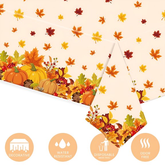 AUQ 2026 New Thanksgiving Tablecloth Maple Leaf Accessories Holiday Party Background Wall Table Decoration,For Home,Dining,Party Thanksgiving Decorations for Table