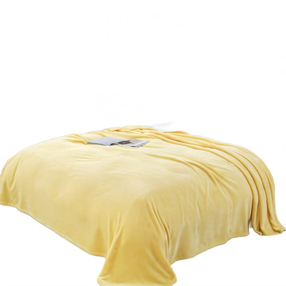 AUQ 2026 New Throw Blanket Machine Wash Safe Bed Throw Blanket No Pilling No Fading Couch Throw Blanket for Sofa Bedroom Yellow 40*60In