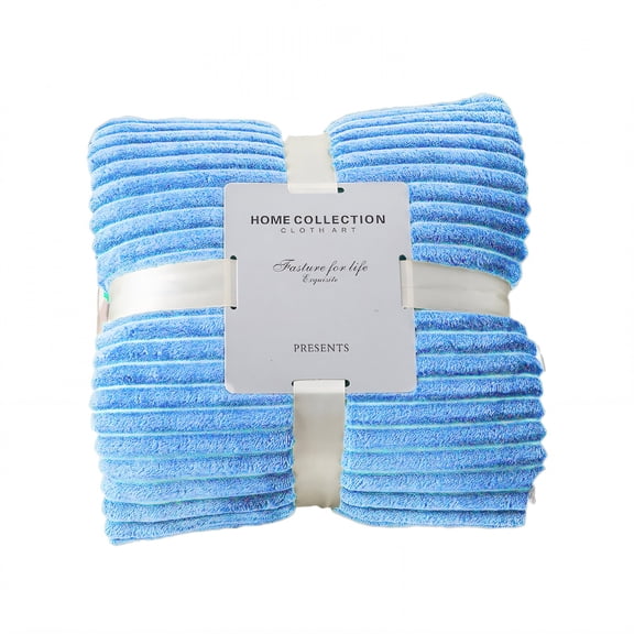 AUQ 2026 New Throw Blanket Velvet Soft Feel Bed Blanket Relaxed Comfort Layer Throw Blankets Blue 60*78In for Cozy Lounging Warm Evenings Restful Sleep Couch Relaxation.