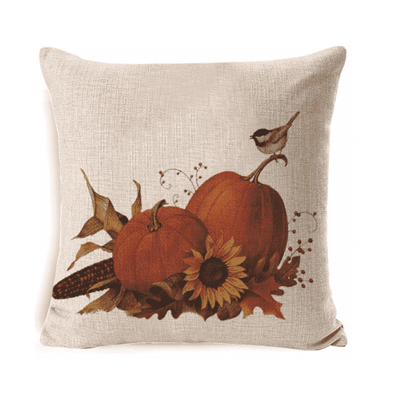 AUQ 2026 New Throw Pillow Covers Autumn Harvest and Linen Fabric Boho Pillow Covers Shape Retention 18X18 Pillow Cover Style4 for Living Rooms Bedrooms Sofas Couches Fall Decor Home Accents