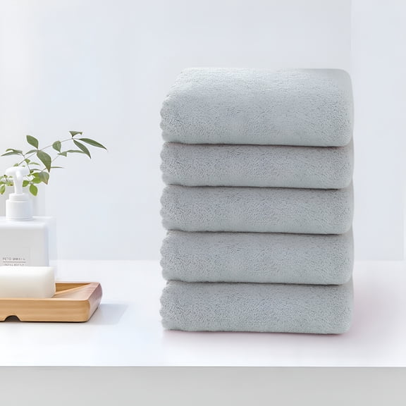 AUQ 2026 New Wash Cloths 5 Pack,Super Soft and Gentle Face Towel on Sensitive Skin,24"X12" Inch,Large Washcloths for Face and Body,Easy to Clean Slate Facial Cleaning Cloths