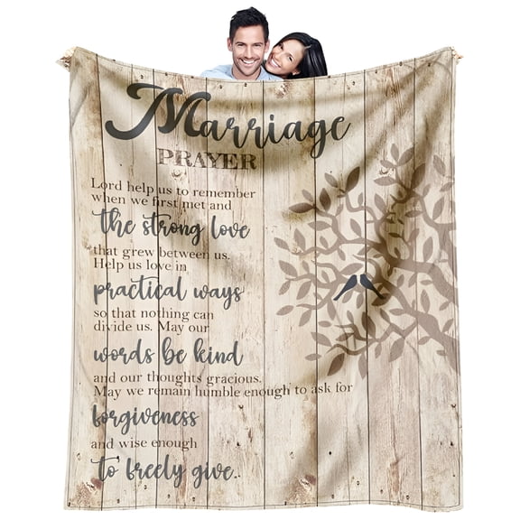 AUQ 2026 New Wedding Gifts for Couples, Bridal Shower Gift for Bride to Be, Best Bride Gifts for Wedding Day, Unique Newlywed Gifts for Couples, Marriage Prayer Throw Blanket