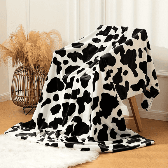 AUQ 2026 New Weighted Blanket Adorable Cow Print and Cozy Fleece Throw Blanket Lightweight and Snuggly Plush Blanket for Bed Sofa Nap Style3 39.4"78.7"