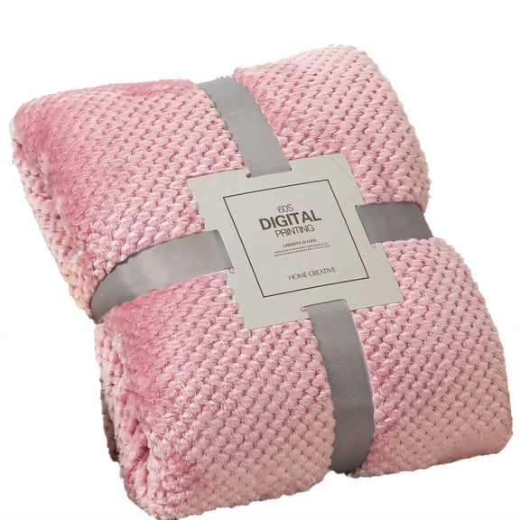 AUQ 2026 New Weighted Blanket,Upgraded Pineapple Pattern Fabric and Cloud Like Feel Throw Blanket for Couch,Extra Wide and Detailed Edge Binding Checkered Blanket,Pink,17.7"25.6"