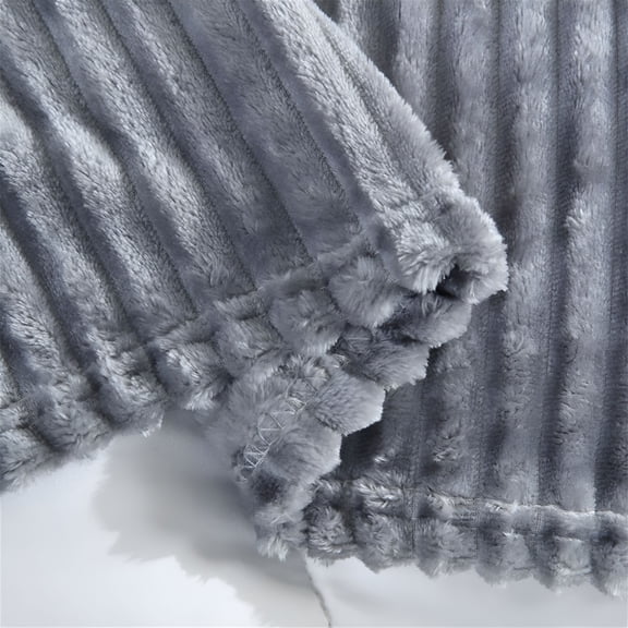 AUQ 2026 New Weighted Chunky Throw Blanket,Winter Fall Plush Blankets and Throws Full Size,Heavy,Throw Blankets for Living,Outdoor,Sofa,Bed,Gray