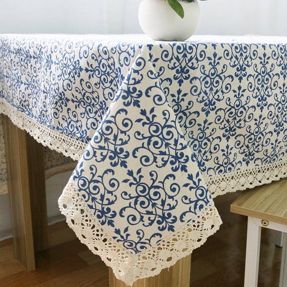 AUQ 2026 New Wipeable Tablecloths Linen Tablecloth Vintage Chinese Classical Square Tablecloth 55  78 in for Dining Tables Traditional Events Tea Ceremonies Cultural Gatherings