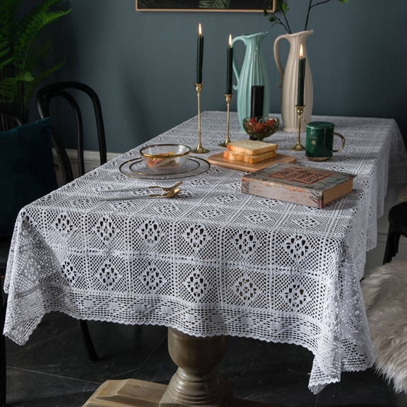 AUQ 2026 New Wipeable Tablecloths Measure Your Table Size Table Cloth Fade Resistant Table Covers White for Dining Rooms Kitchens Parties Special Events Family Gatherings.