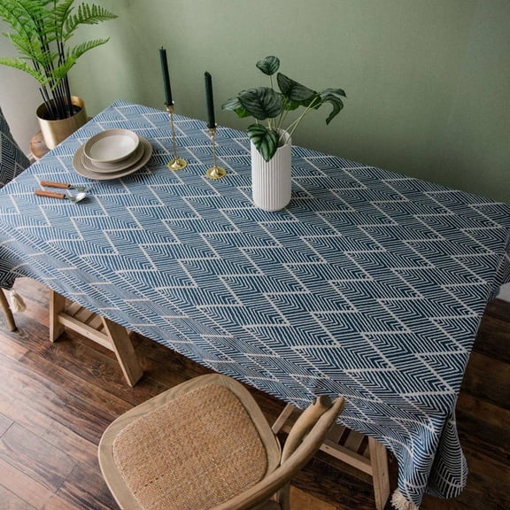 AUQ 2026 New Wipeable Tablecloths,Perfect Home Decoration Table Cloth,Suitable for Various Table Types Table Covers,Navy Blue