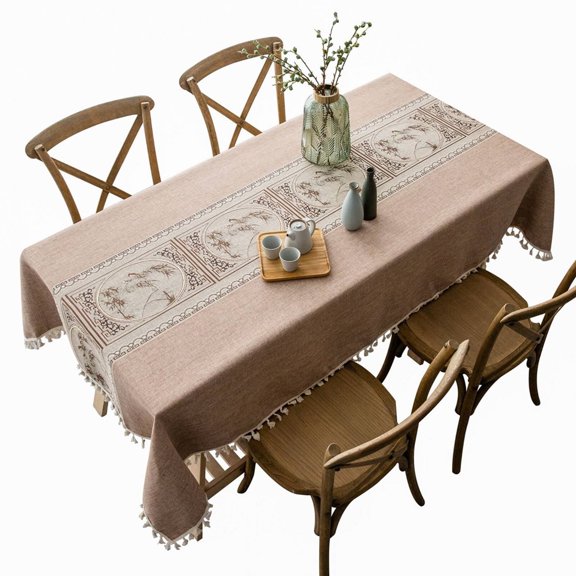 AUQ 2026 New Wipeable Tablecloths Quick Drying and Fade Resistant Table Cloth Convenient Space Saving Storage Table Covers Coffee for Dining Tables Kitchens Picnics Outdoor Gatherings Parties.