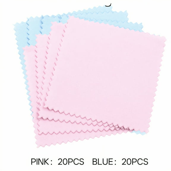 AUQ 20Pcs Silver Polishing Cloth,Serrated Edge Jewelry Cleaning Cloth,Easy Storage Polishing Cloth,Style4