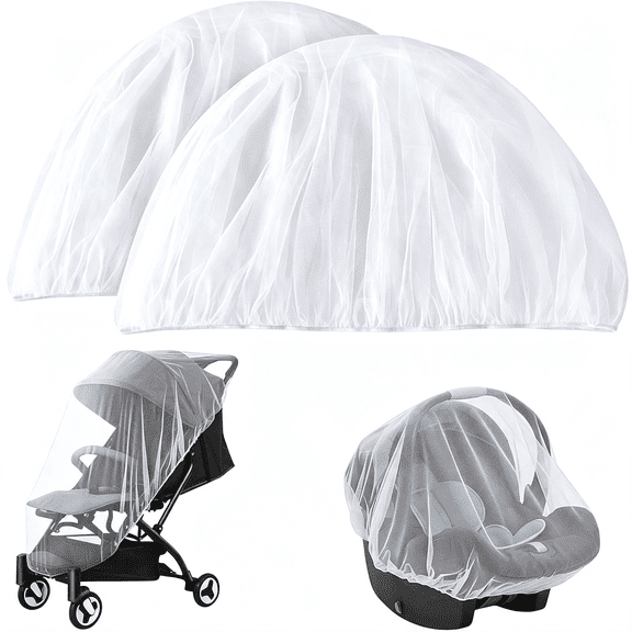 AUQ 2Pack Mosquito Net for Stroller,Protective Baby Stroller Mosquito Net,Perfect Bug Netting for Strollers,Bassinets,Cradles,Playards Breathable Mosquito Net for Stroller