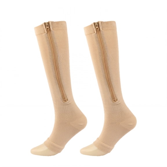 TELOLY 2Pairs Compression Socks, Medical-Grade Compression, Sports Support, Yellow, L/XL
