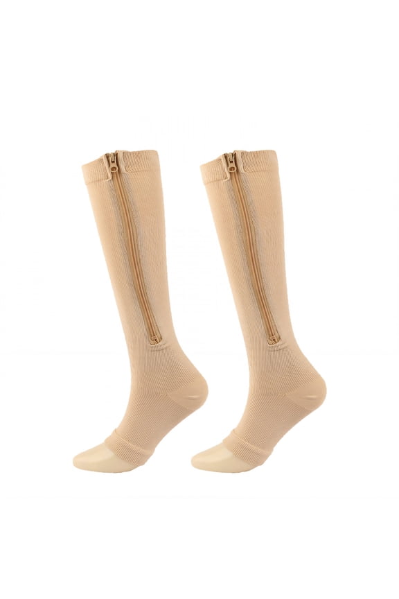 2Pairs Compression Socks, Medical-Grade Compression, Sports Support, Yellow, L/XL