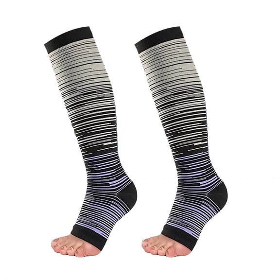 TELOLY 2Pairs Compression Socks, Sleep-Wearable Compression Socks, Sports Support Socks , Gray, S/M