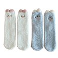 thumbnail image 1 of AUQ 2Pairs Socks Cozy Wear Fuzzy Socks,Moisture-Wicking Non-Slip Long Socks,White and Blue, 1 of 2