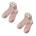 thumbnail image 1 of AUQ 2Pairs Socks Fluffy Gentle Fuzzy Socks,Plush Mid-Calf Long Socks for Chilly Evenings,Style5, 1 of 2