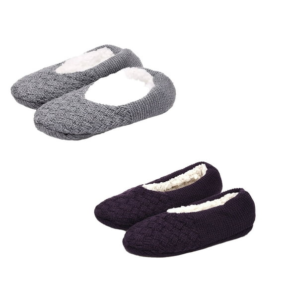 AUQ 2Pairs Socks Multi-Layer Design Fuzzy Socks,Soft and Comfortable Non-Slip Silicone Slipper Socks,Style4