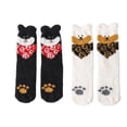 thumbnail image 1 of AUQ 2Pairs Socks Premium Coral Fleece Fuzzy Socks for All-Day Comfort,Versatile Long Socks for Cozy Moments,Black and White, 1 of 2