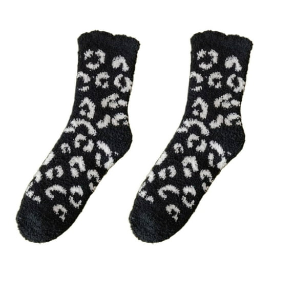 AUQ 2Pairs Socks Soft Cozy Fuzzy Socks,Comfortable Long Socks for Warm Winter Relaxation,Style1