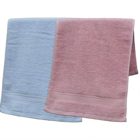 AUQ 2Pcs Bath Towels,Thick Terry Hand Towels for Bathroom,Gentle Absorption Bathroom Set,Style 1