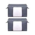 thumbnail image 1 of AUQ 2Pcs Blanket Storage,23.6"*15.7"*13.8" Clothing Storage Bins,Clothing Storage Bags,Gray1, 1 of 4