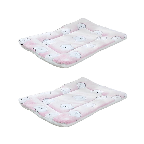 AUQ 2Pcs Chew Proof Dog Bed Keeps Heat Enclosed Dog Crate Pad Extra-Plush Fabric Crate Pads for Dog Cages Style5