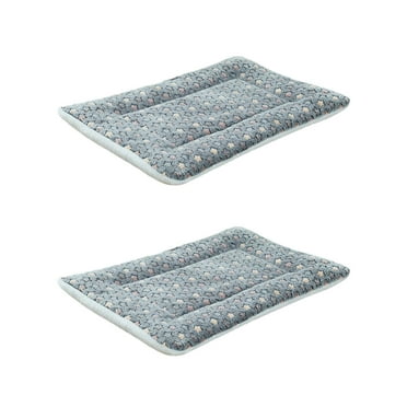 AUQ 2Pcs Chew Proof Dog Bed Locks in Warmth Dog Crate Pad Velvety-Soft Texture Crate Pads for Dog Cages Style1