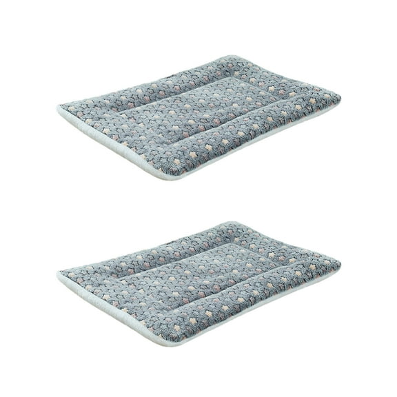 AUQ 2Pcs Chew Proof Dog Bed Locks in Warmth Dog Crate Pad Velvety-Soft Texture Crate Pads for Dog Cages Style1