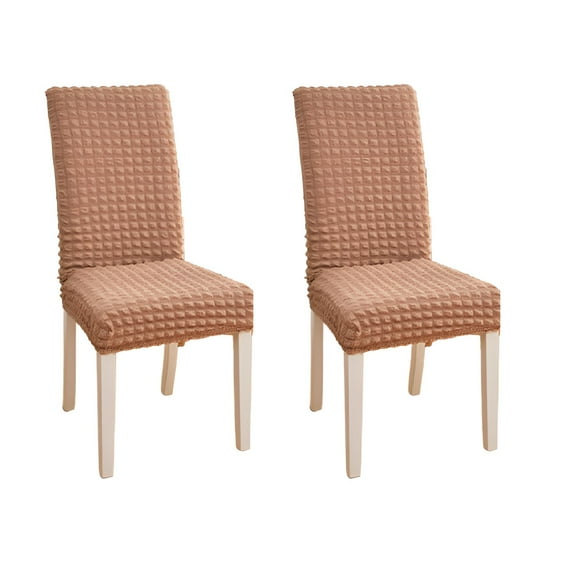 AUQ 2Pcs Dining Chair Covers,Full Coverage Dining Room Chair Covers,Snug Fit Chair Covers Slipcover,Gray