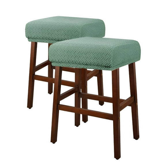 AUQ 2Pcs Dining Chair Covers,Stylish and Elegant Chair Covers for Dining Chairs,Saddle Shape Design Dining Room Chair Covers,Green