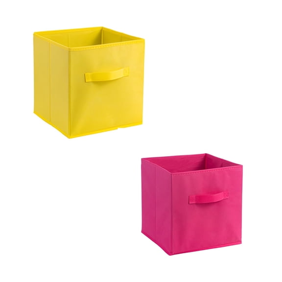 AUQ 2Pcs Fabric Storage Bins,13"*13"*15" Storage Cubes,Non-Woven Fabrics Cube Organizer Bins,Mixed2