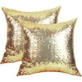 thumbnail image 1 of AUQ 2Pcs Gold Silver Pillows Sequins Decorative Pillows, 18"x18" Textile Glitter Sequins Square Solid Throw Pillow Covers Cushion Case Hidden Zipper Design for Home Decoration Bed Party Wedding, 1 of 7