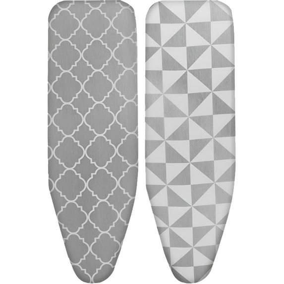 AUQ 2Pcs Ironing Board Cover and Pad,Secure and Reliable Ties Iron Board Cover with Padding,Heat Resistant Ironing Board Cover,47*16In