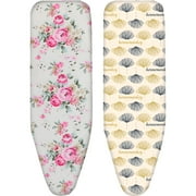 AUQ 2Pcs Ironing Board Cover and Pad,Smooth Ironing Iron Board Cover with Padding,Double Cotton Pads Ironing Board Cover,12*36In